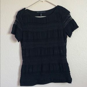 WHBM Black Fringe T-Shirt